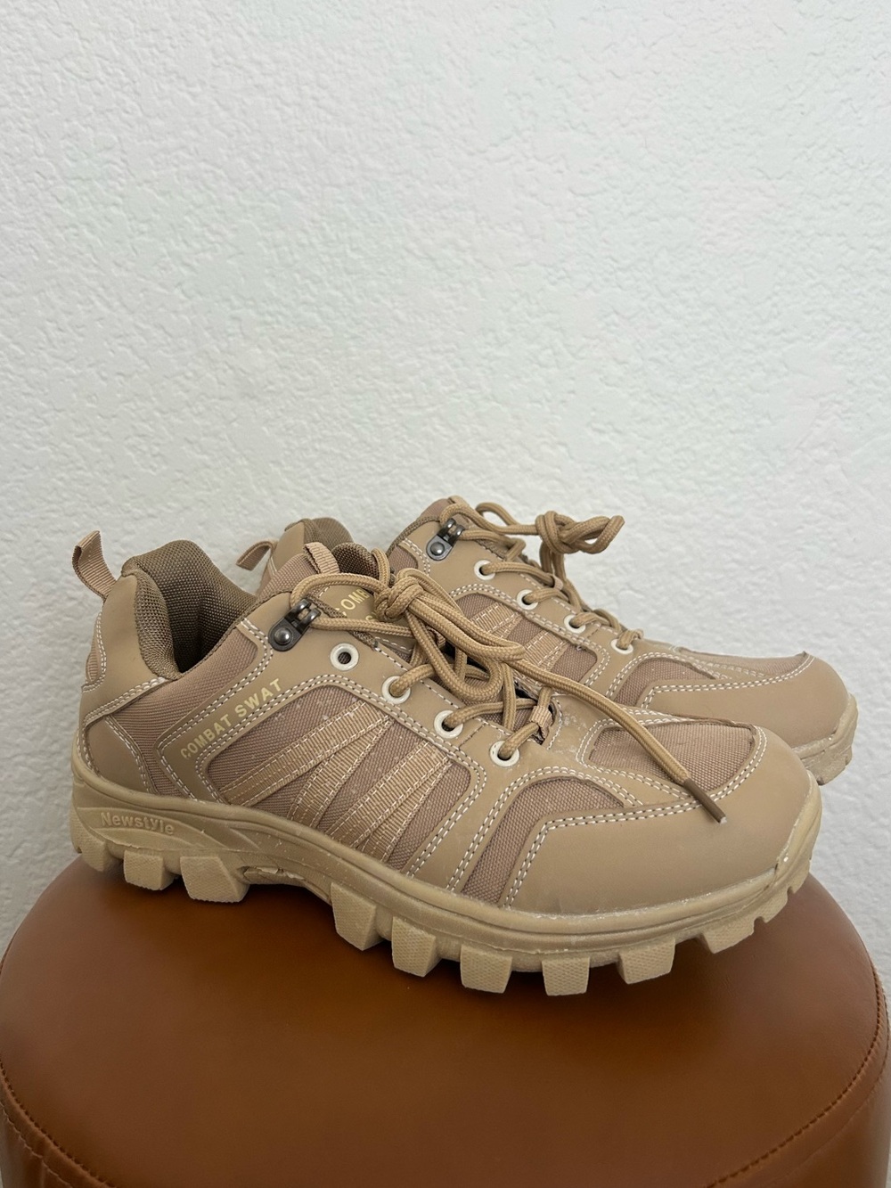 Combat SWAT Tan Chunky Sneakers/Hiking Shoes - Size 8.5